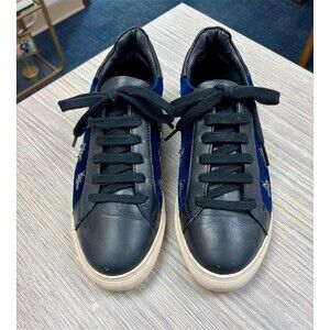 Barneys New York Sneakers Womens EU 38 Blue Beaded Bug Embellished Low Top